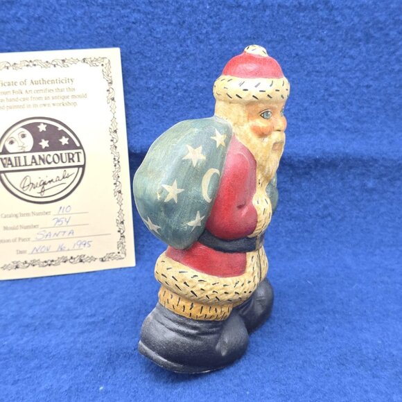 Vintage Vaillancourt Folk Art American Santa with Big Feet Rocker Figurine 1992 - Picture 4 of 8